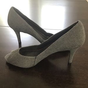 Timeless Grey Peep-toe Heels